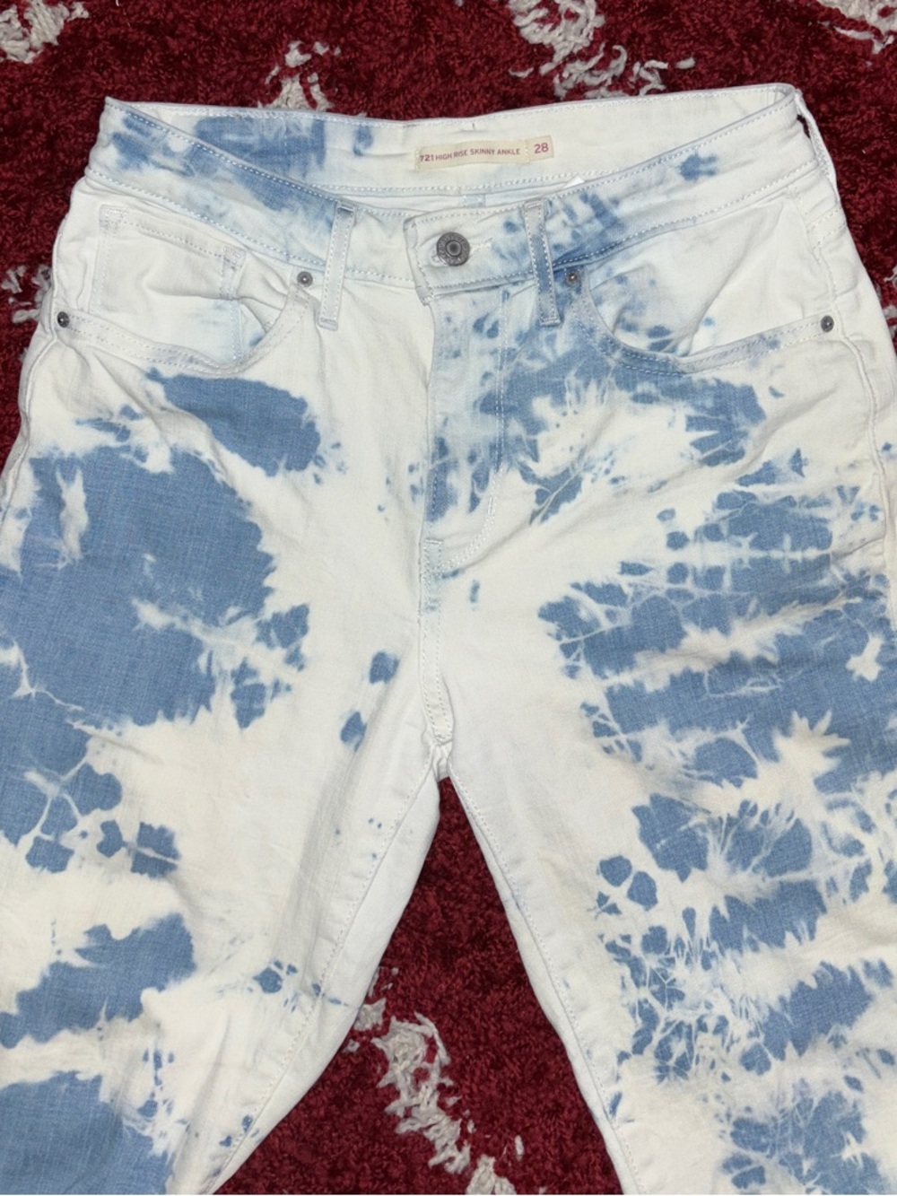 Levi's 721 High Rise Skinny Ankle Jeans Tie Dye - 28/W6/Medium